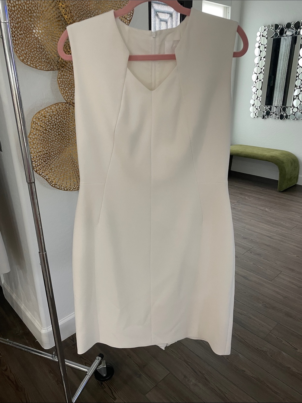 Boss Cream Sleeveless Mini Dress